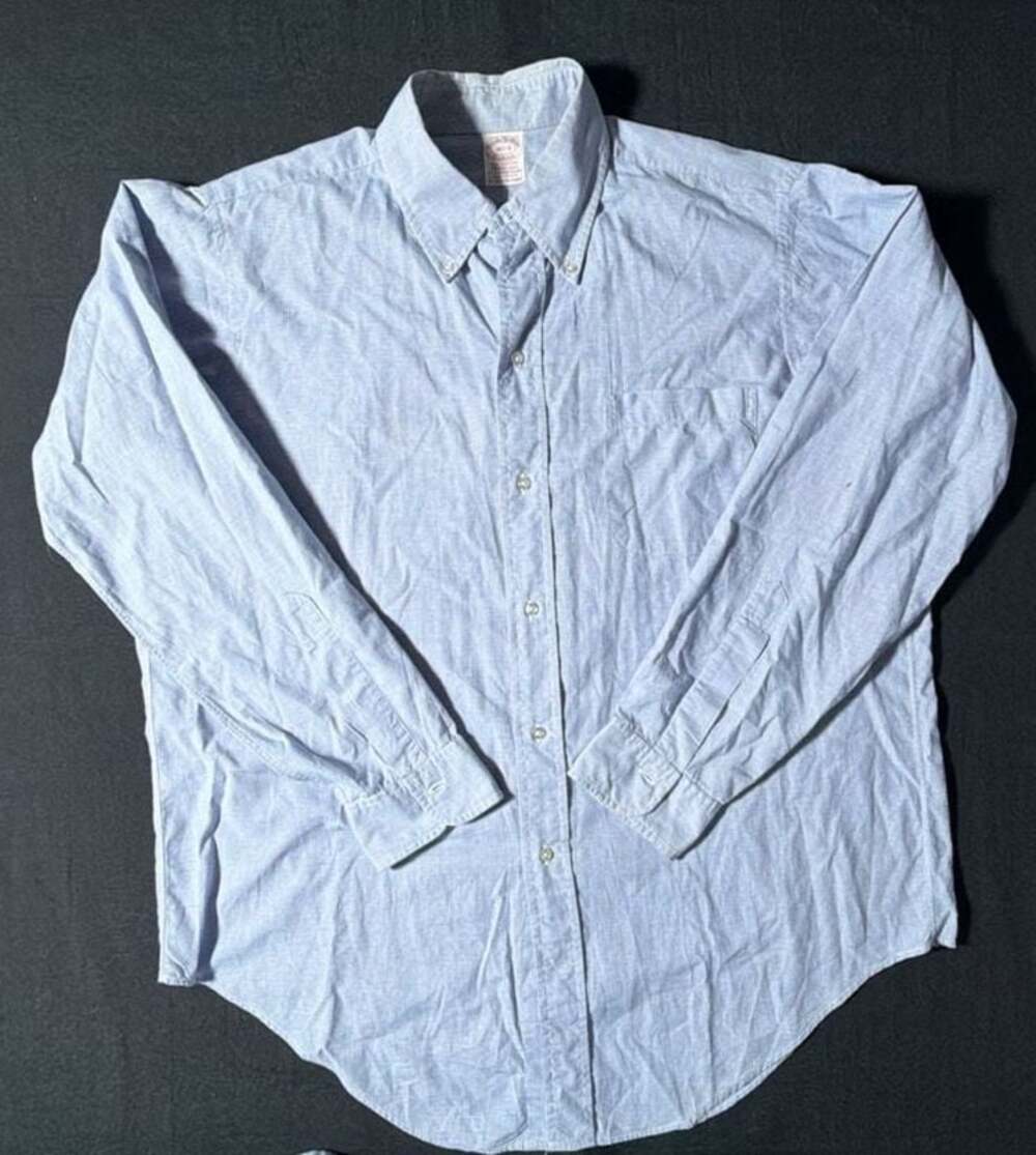 Vintage Brooks Brothers Makers Blue Micro-Check Button Down Shirt